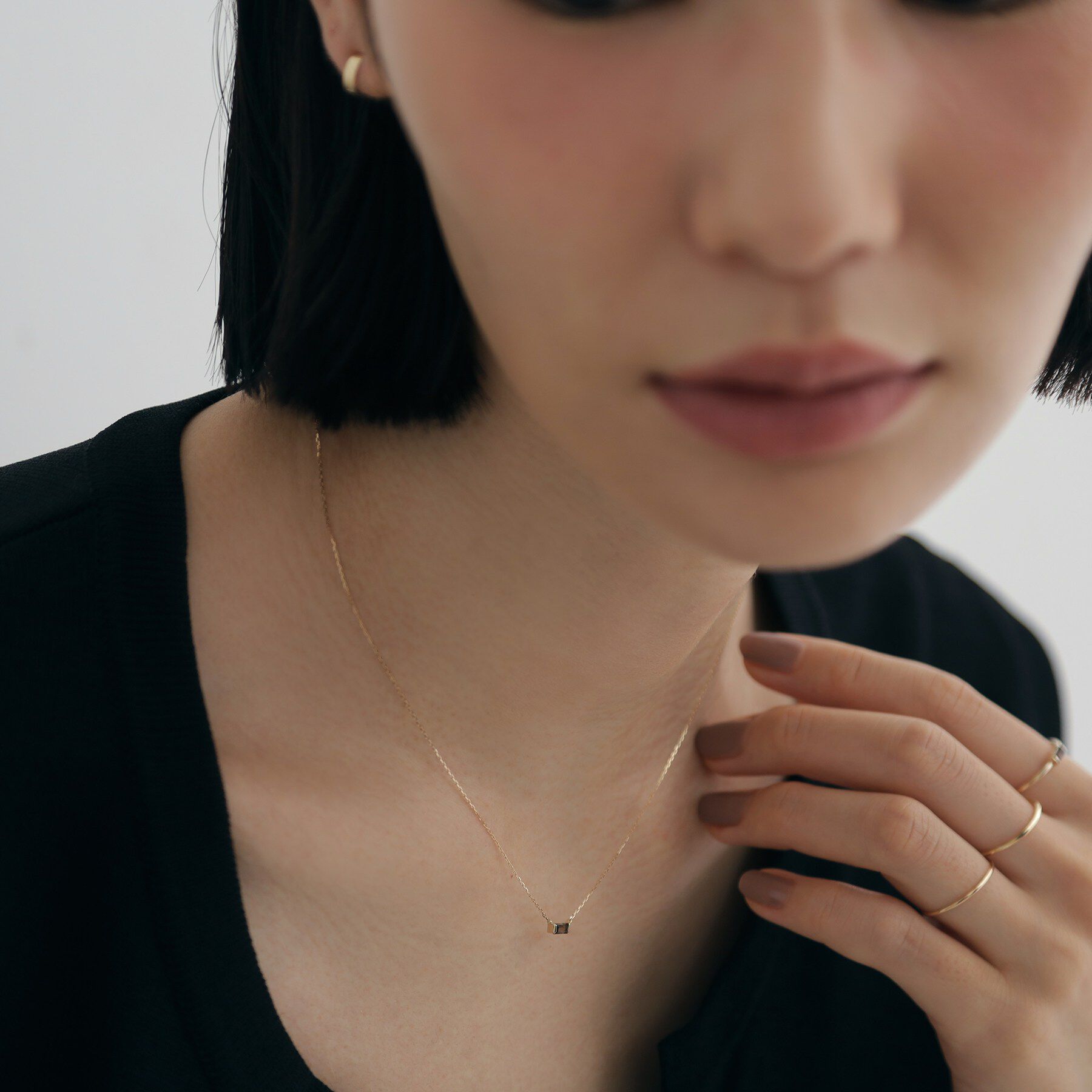 COCOSHNIK ONKITSCH「K10スモーキークォーツ バケットカットネックレス」|ネックレス|