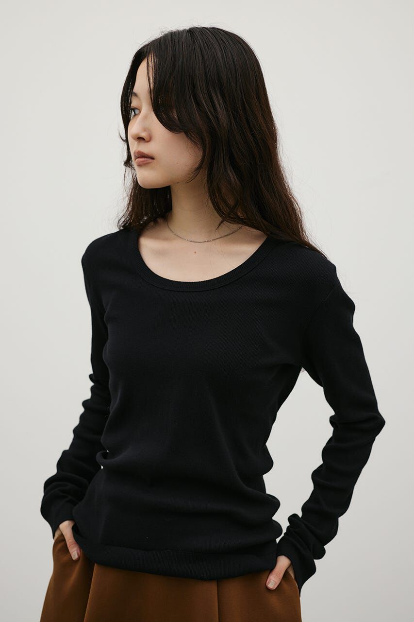 STYLEMIXER「UネックロンT」|Tシャツ・カットソー|BLK