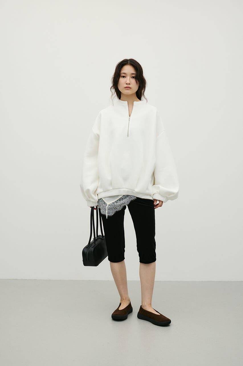 STYLEMIXER「フロントジップダンボールスウェット」|Tシャツ・カットソー|WHT