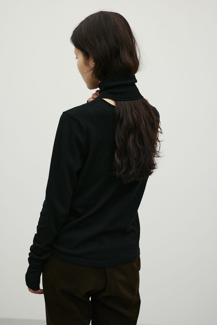 STYLEMIXER「ウォッシャブル2WAYハイネックニット」|ニット・セーター|BLK