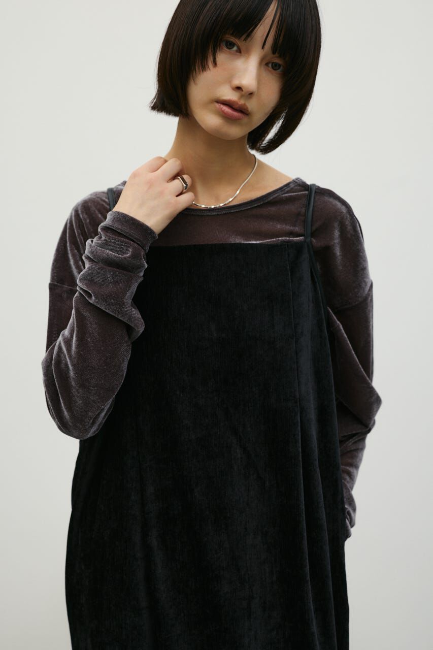 STYLEMIXER「パイピングベロアキャミワンピース」|ワンピース|