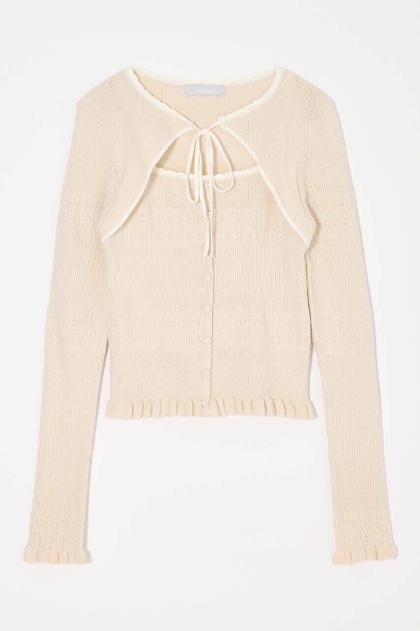 MOUSSY「BOW DESIGN LAYERED ニット」|ニット・セーター|