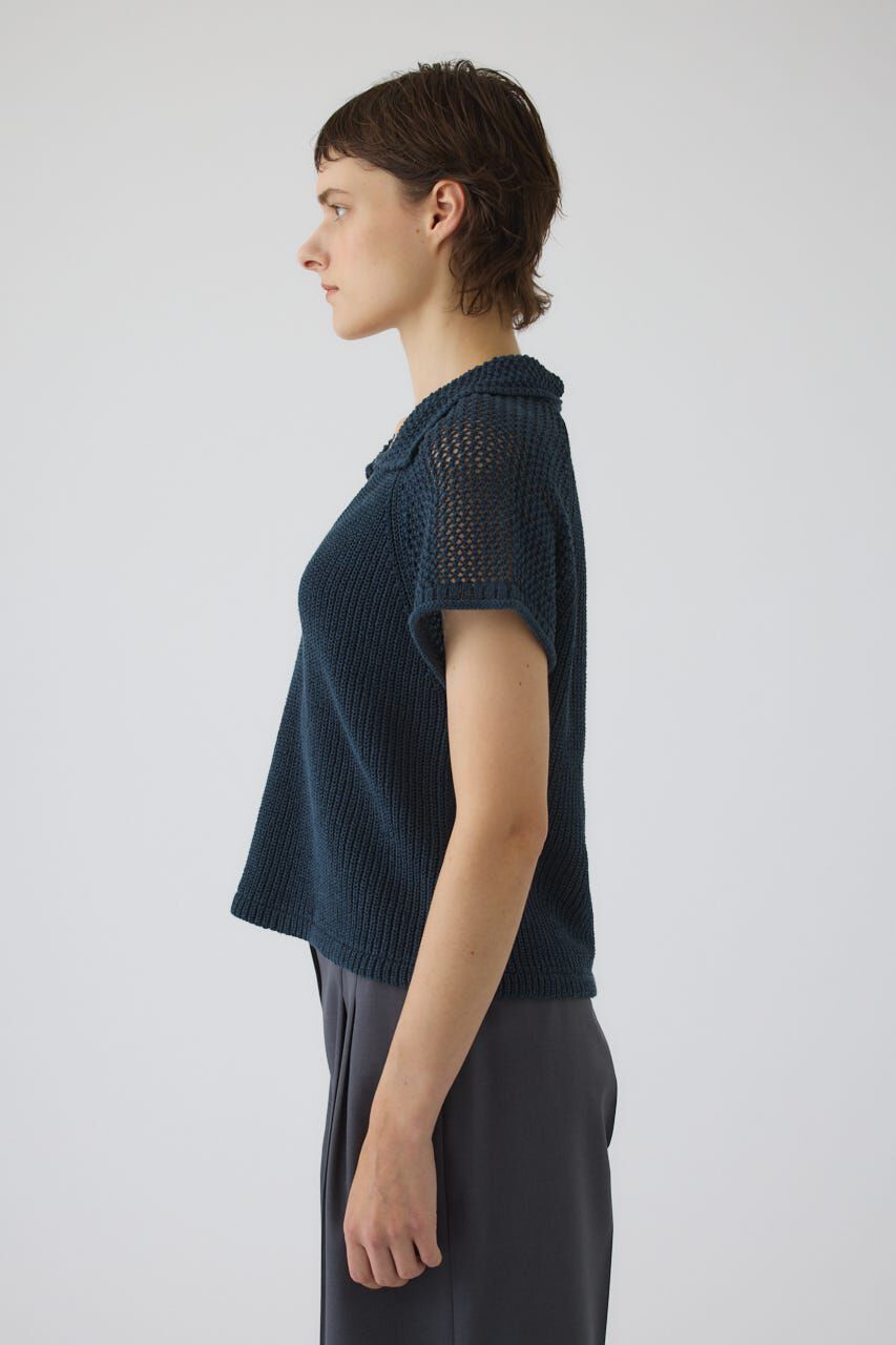 RIM.ARK 「Linen mix open collar tops」|ニット・セーター|