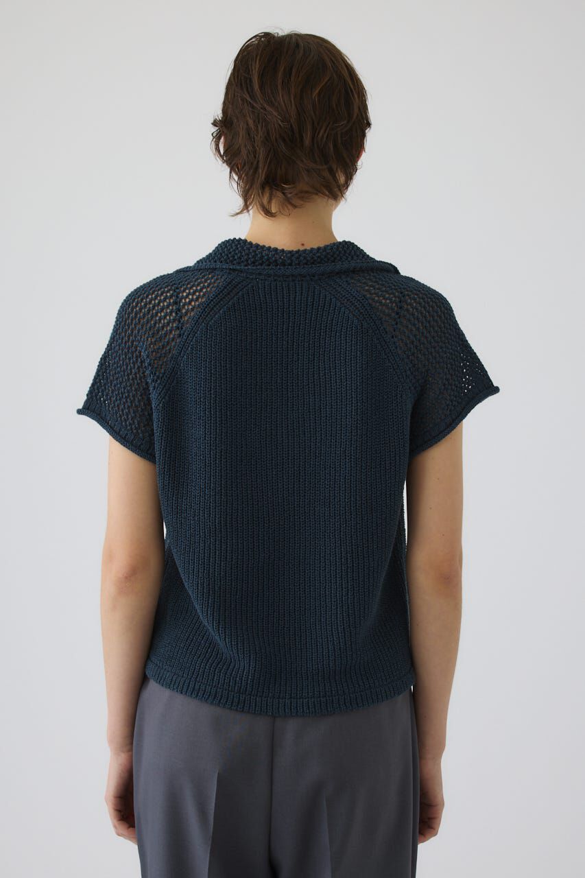 RIM.ARK 「Linen mix open collar tops」|ニット・セーター|