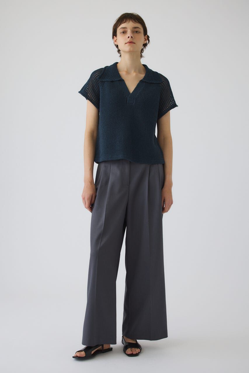 RIM.ARK 「Linen mix open collar tops」|ニット・セーター|