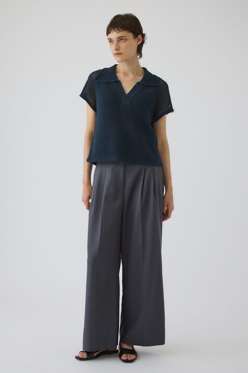 RIM.ARK 「Linen mix open collar tops」|ニット・セーター|