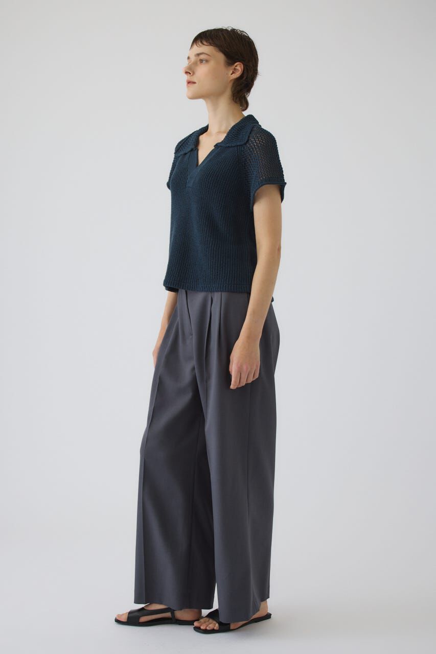 RIM.ARK 「Linen mix open collar tops」|ニット・セーター|