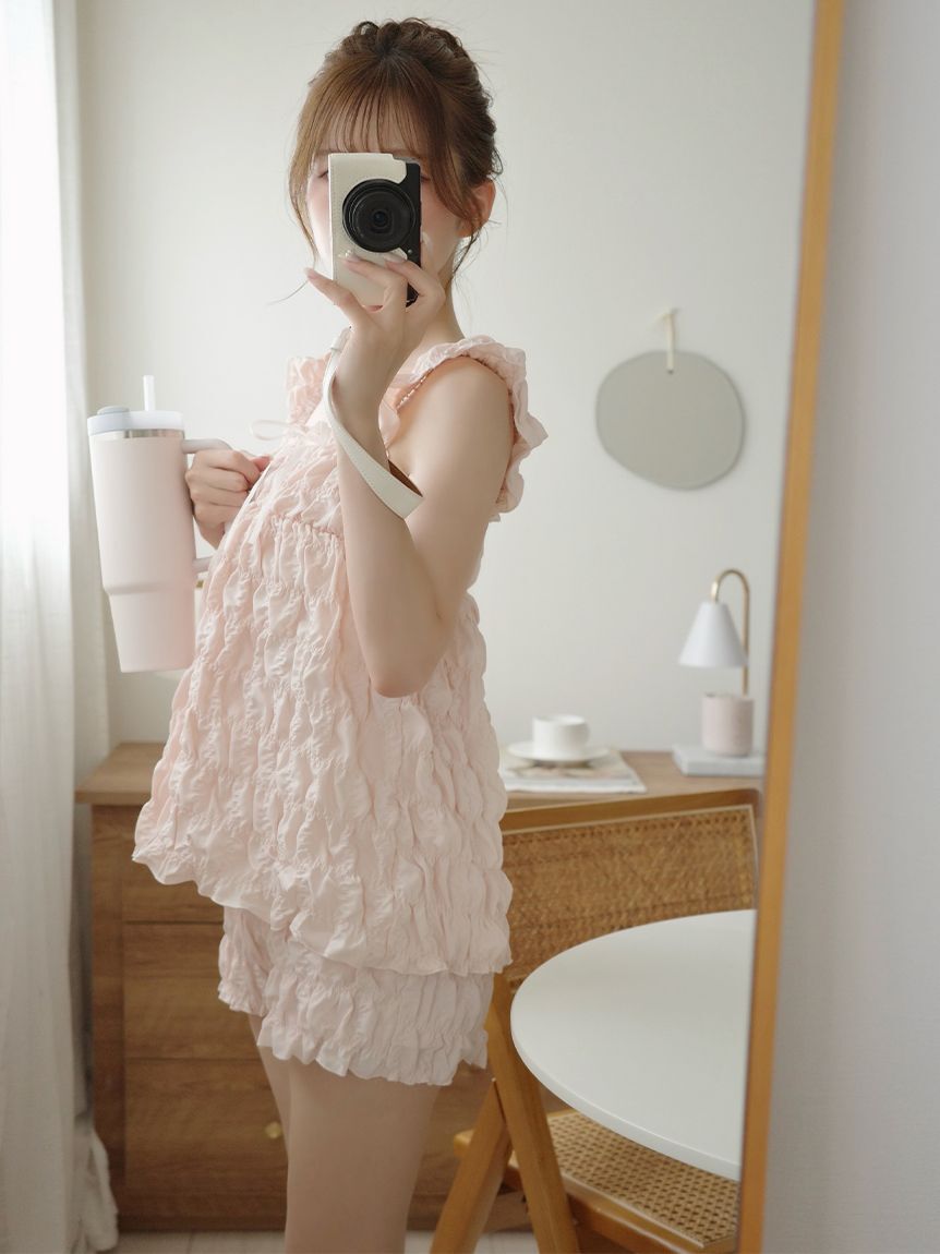 SNIDEL HOME「シャーリングショートパンツ」|ルームウェア|