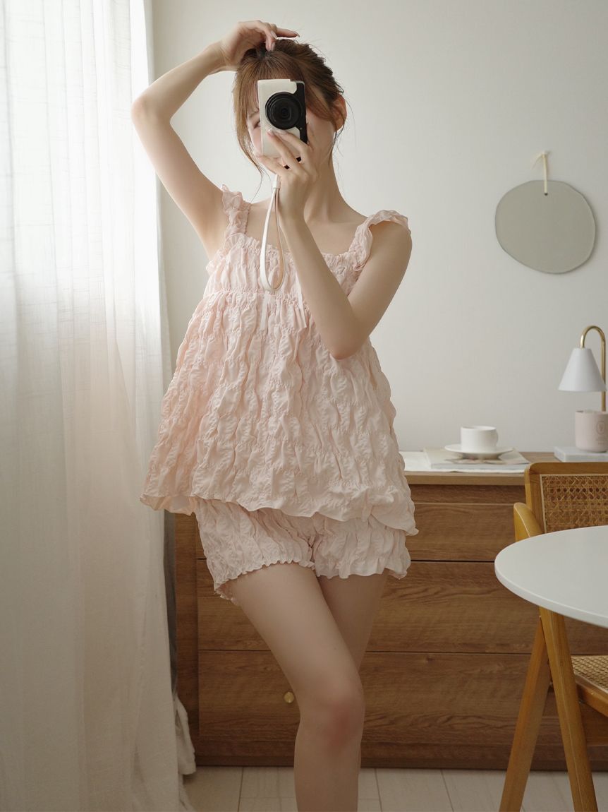 SNIDEL HOME「シャーリングショートパンツ」|ルームウェア|