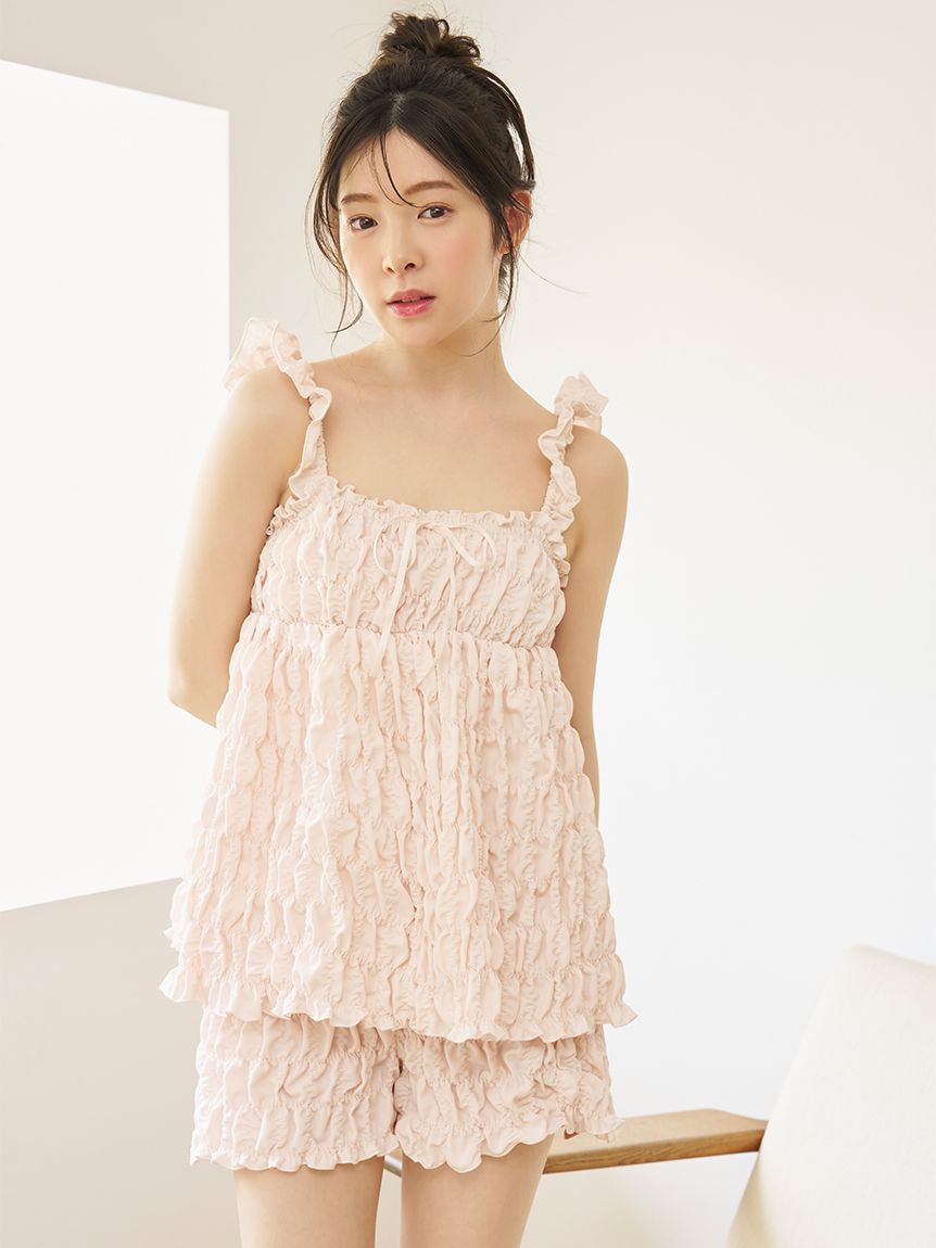 SNIDEL HOME「シャーリングショートパンツ」|ルームウェア|PNK