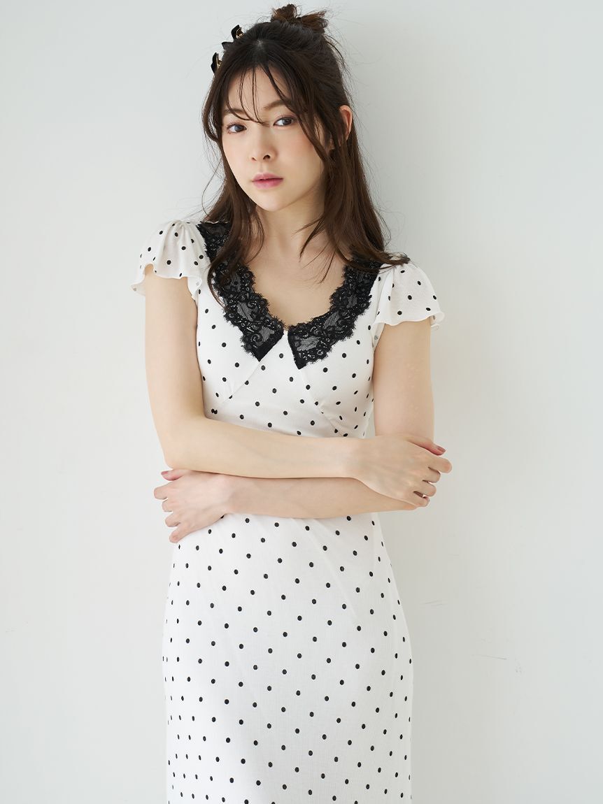 SNIDEL HOME「【WEB限定カラーあり】モダールテレコレースワンピース」|ルームウェア|