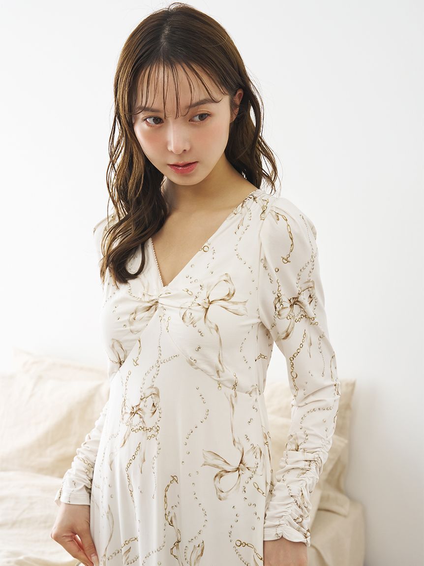 SNIDEL HOME「リボンチェーンカップインワンピース」|ルームウェア|
