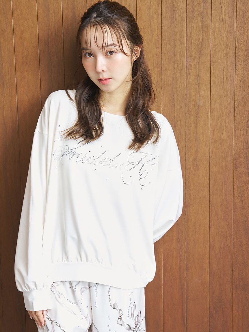 SNIDEL HOME「ホットフィックスロゴロングTシャツ」|ルームウェア|