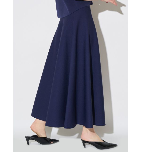 ELENDEEK「KNIT FLARED SK」|スカート|ネイビー