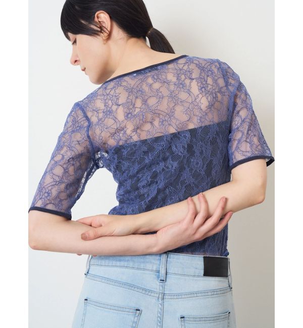 ELENDEEK「【yuumi&times;ELENDEEK】LACE TRIM CS」|Tシャツ・カットソー|ブルー