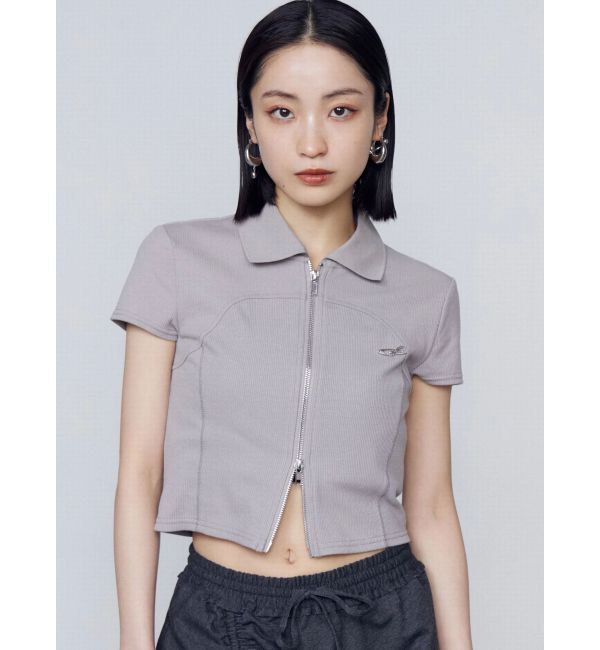 EMODA「リブカッティングショートスリーブトップ」|Tシャツ・カットソー|