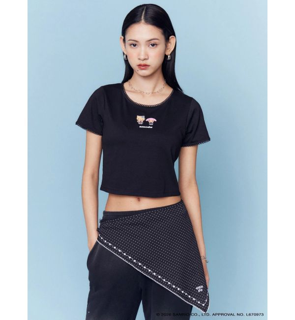 EMODA「【日焼けHello Kitty&My Melody&times;EMODA】MINI LACE T/S」|Tシャツ・カットソー|