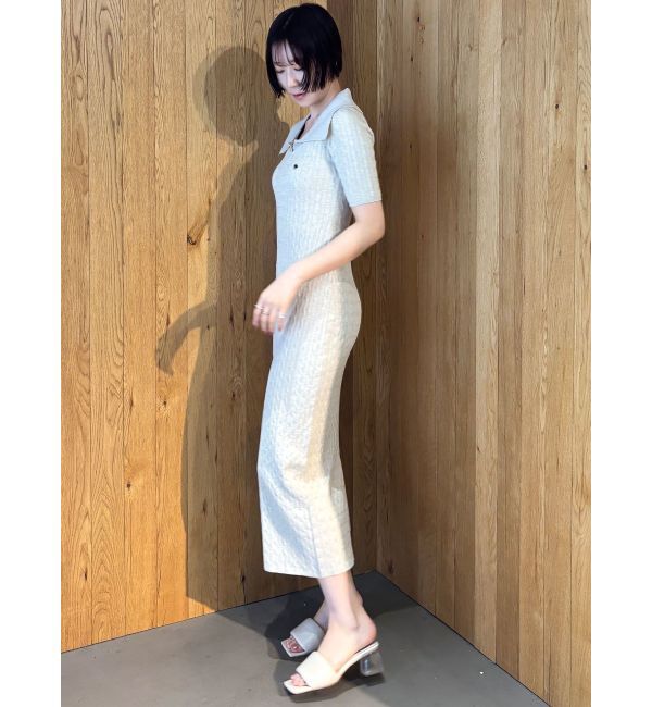 LAGUNAMOON「【POLO BCSコラボ】カラーネックメランジケーブルニットワンピース」|ワンピース|
