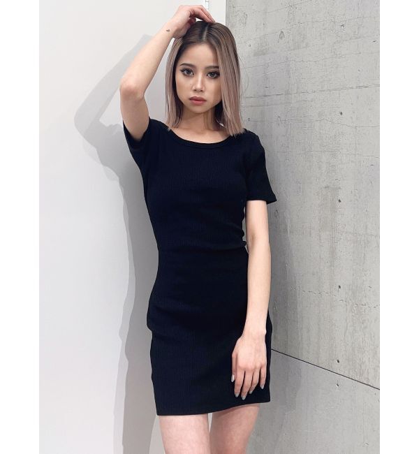 GYDA「BACKリボンクルーネックワンピース」|ワンピース|