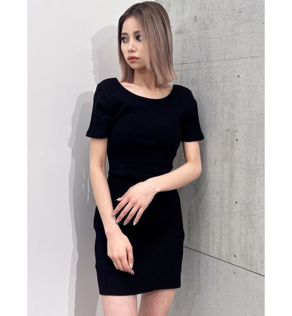 GYDA「BACKリボンクルーネックワンピース」|ワンピース|