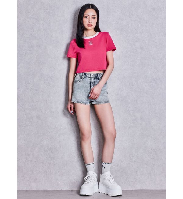 GYDA「Square gydaバイカラーショートTシャツ」|Tシャツ・カットソー|