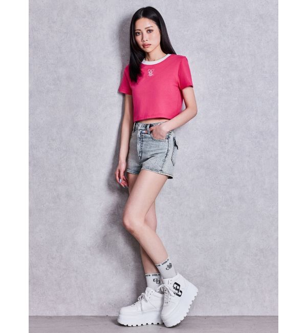 GYDA「Square gydaバイカラーショートTシャツ」|Tシャツ・カットソー|