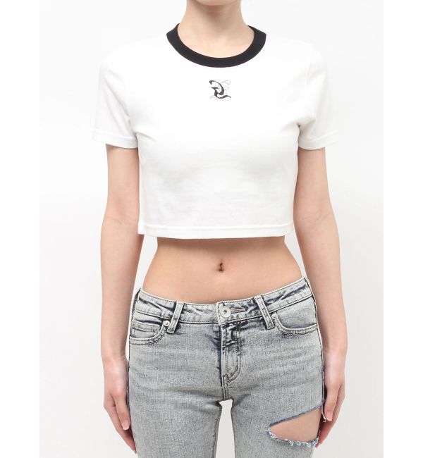 GYDA「Square gydaバイカラーショートTシャツ」|Tシャツ・カットソー|