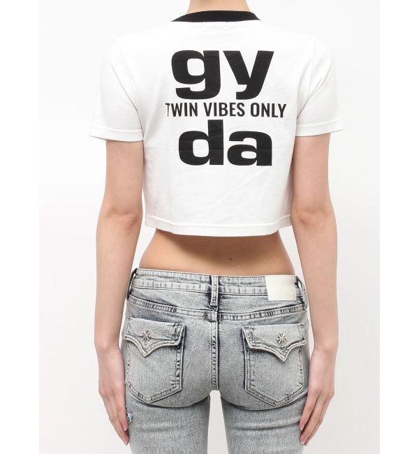 GYDA「Square gydaバイカラーショートTシャツ」|Tシャツ・カットソー|