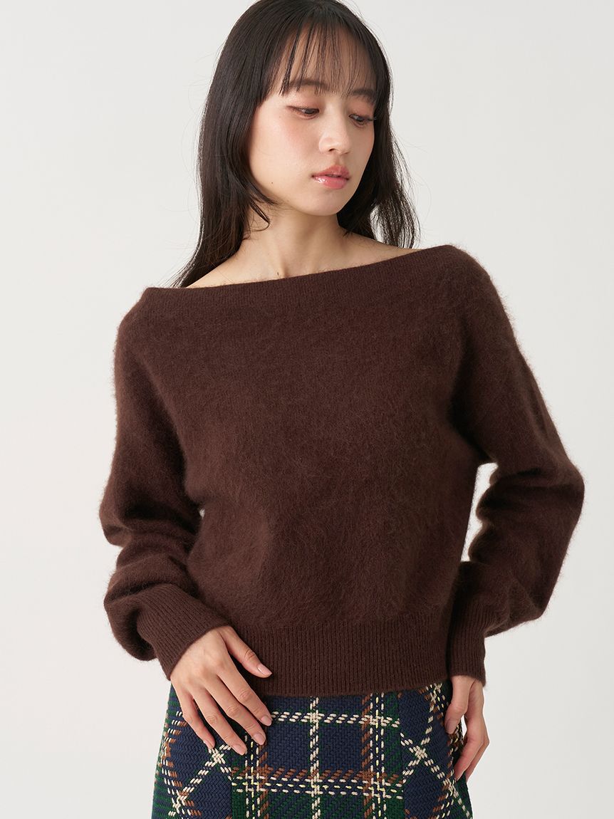 SNIDEL「【HIGH QUALITY】ウールミンクオフショルプルオーバー」|Tシャツ・カットソー|