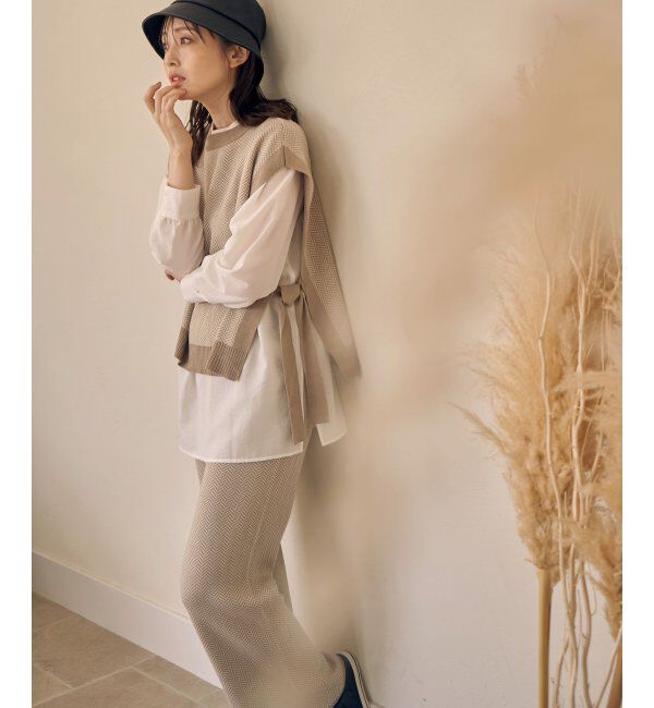 ikka「ヘリンボーンニットパンツ」|その他|