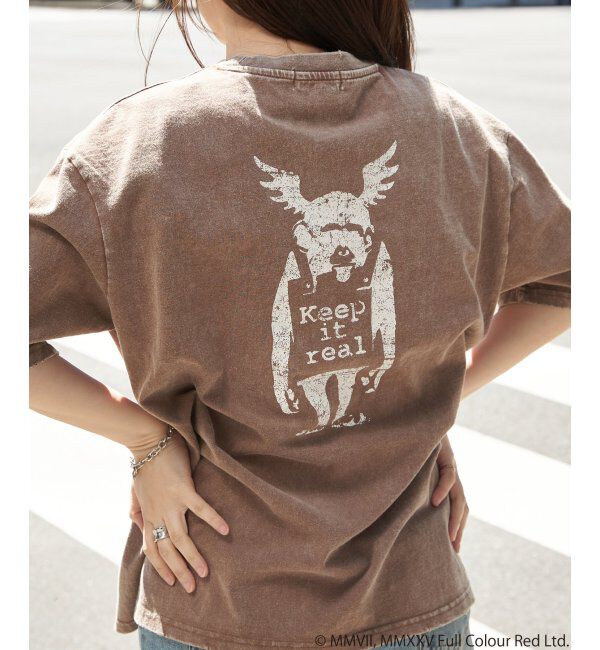 VENCE share style「Banksy バンクシー Keep it real スノーウォッシュTシャツ」|Tシャツ・カットソー|