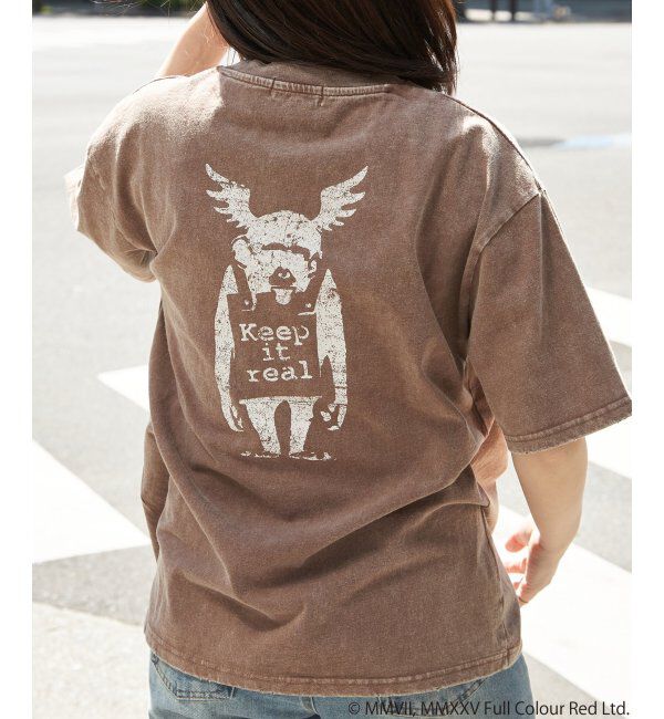 VENCE share style「Banksy バンクシー Keep it real スノーウォッシュTシャツ」|Tシャツ・カットソー|