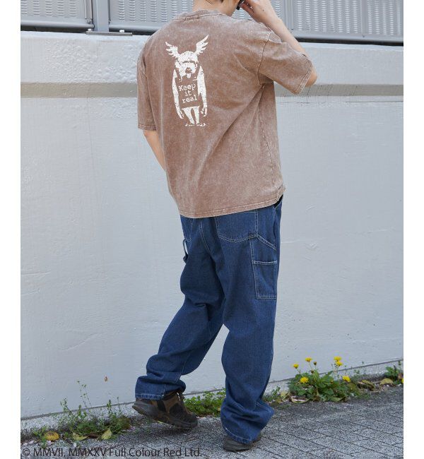 VENCE share style「Banksy バンクシー Keep it real スノーウォッシュTシャツ」|Tシャツ・カットソー|