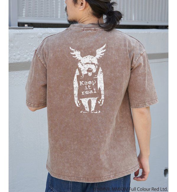 VENCE share style「Banksy バンクシー Keep it real スノーウォッシュTシャツ」|Tシャツ・カットソー|