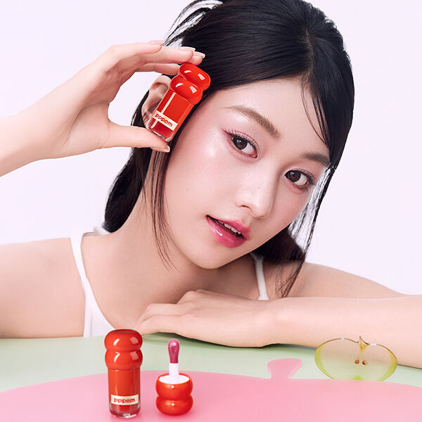  「pppom プランプポップグロス P06 ビビッドバイト 本体/フレッシュアップル (3.5ml)」|リップメイク|