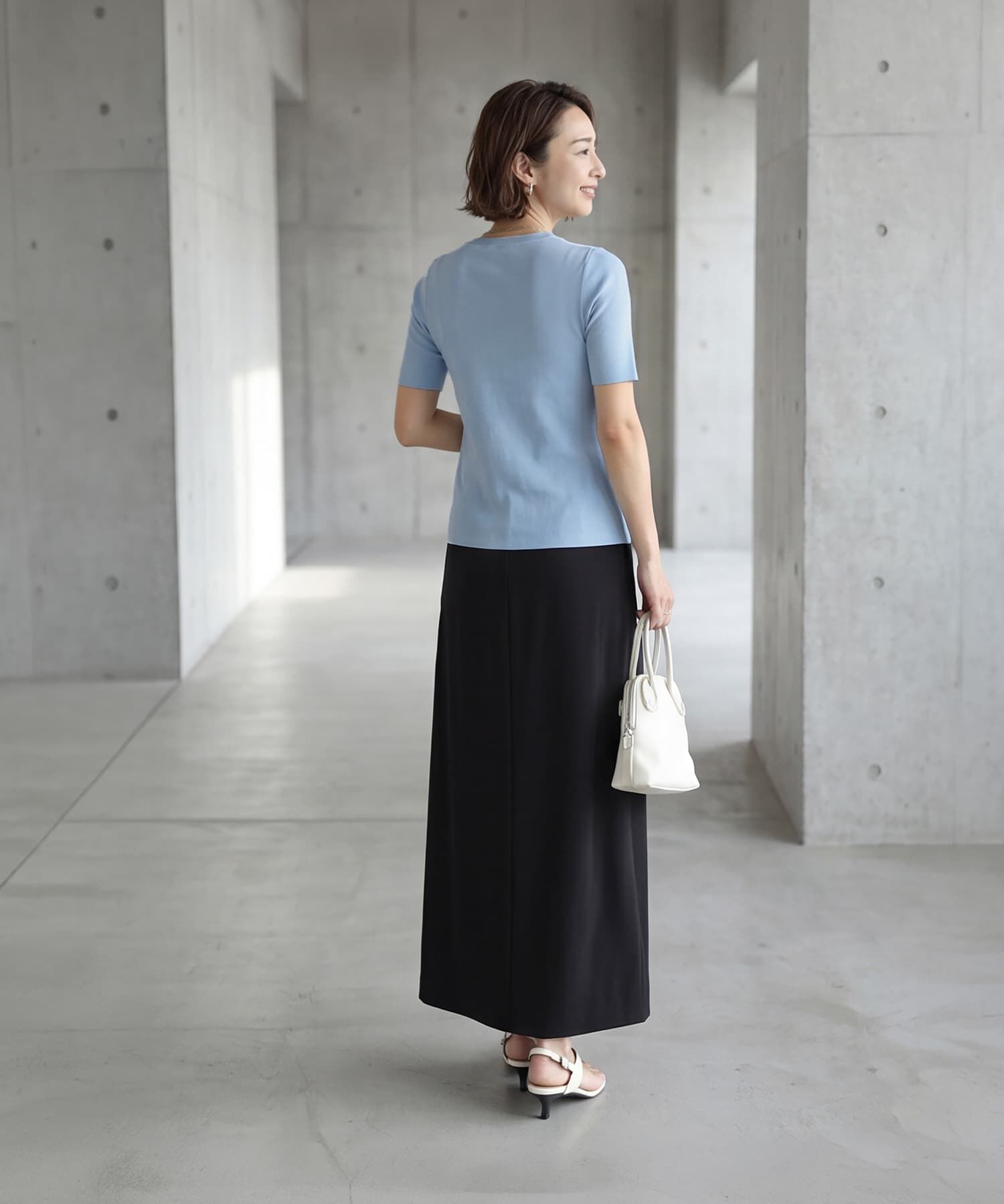 STYLE DELI「さらさら前ギャザー半袖ニットトップス」|Tシャツ・カットソー|