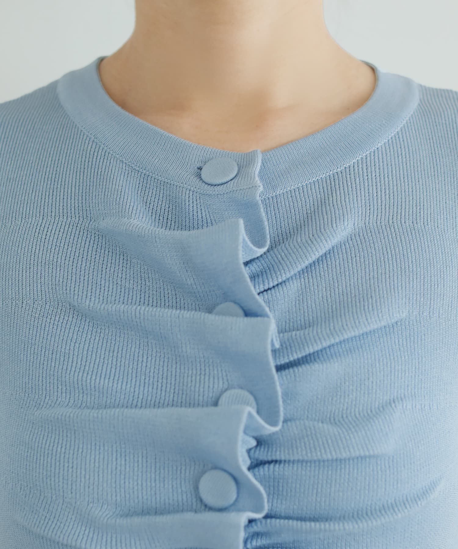STYLE DELI「さらさら前ギャザー半袖ニットトップス」|Tシャツ・カットソー|