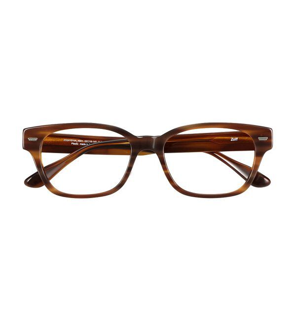  「Zoff｜メガネ｜黒縁フレーム 伊達・度付き｜FASHION VINTAGE レンズ交換券付」|メガネ|茶系デミ