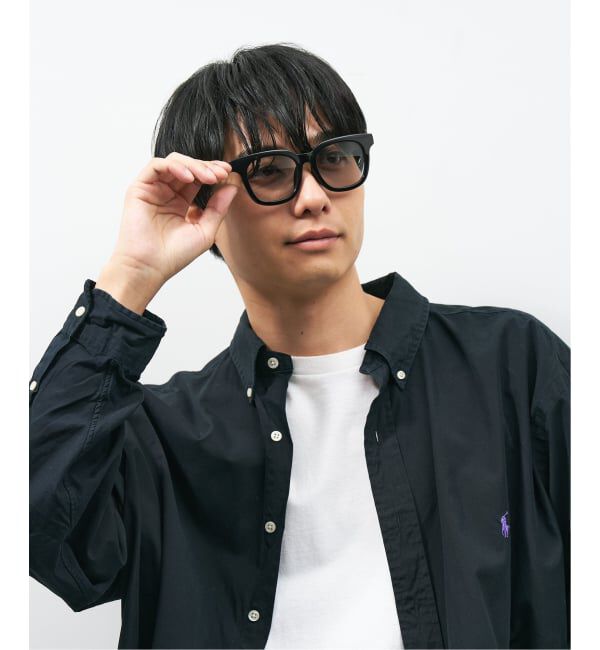  「【WEB限定】ウェリントン型 サングラス | 軽量 カラーレンズ トレンド 紫外線対策 UVカット 大きめサイズ」|サングラス|ブラック