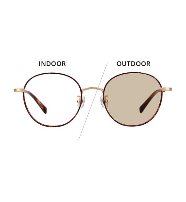 「ボストン型 サングラス | 調光 紫外線で色が変わる 紫外線対策 UVカット 丸型 メタル TREND SUNGLASSES」|サングラス|