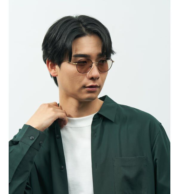  「ボストン型 サングラス | 調光 紫外線で色が変わる 紫外線対策 UVカット 丸型 メタル TREND SUNGLASSES」|サングラス|