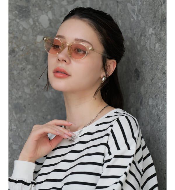  「【WEB限定】SUNCUTGlasses/UV100%CUT ウェリントン型サングラス | カラーレンズ 太縁 紫外線対策 UVカット」|サングラス|