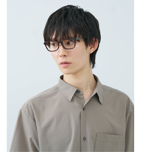  「Men's BASIC (メンズ･ベーシック) ウェリントン型 メガネ | レンズ交換券付」|メガネ|茶系デミ