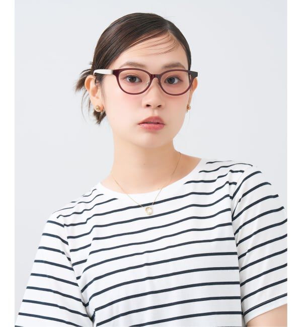  「WOMEN&rsquo;S BASIC ウェリントン型 メガネ | レンズ交換券付」|メガネ|パープル1