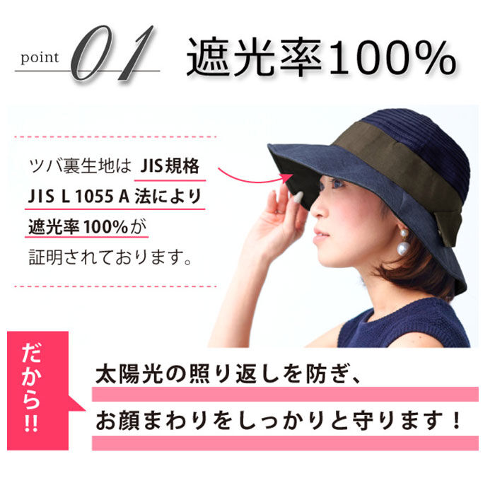 BACKYARD FAMILY「uv ハット レディース 通販 帽子 夏 おしゃれ 完全遮光 遮熱 uvカット コンパクト」|ハット|