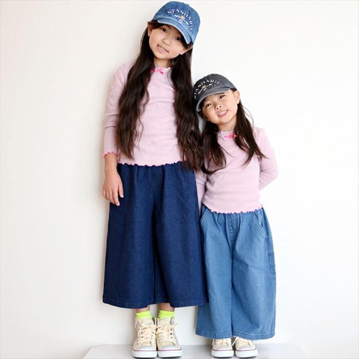 BACKYARD FAMILY「パンツ キッズ 子供服 好評 デニム ガウチョ キュロット ズボン 長ズボン ロングパンツ 女の子」|その他|