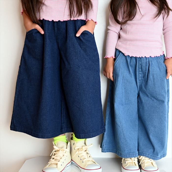 BACKYARD FAMILY「パンツ キッズ 子供服 好評 デニム ガウチョ キュロット ズボン 長ズボン ロングパンツ 女の子」|その他|