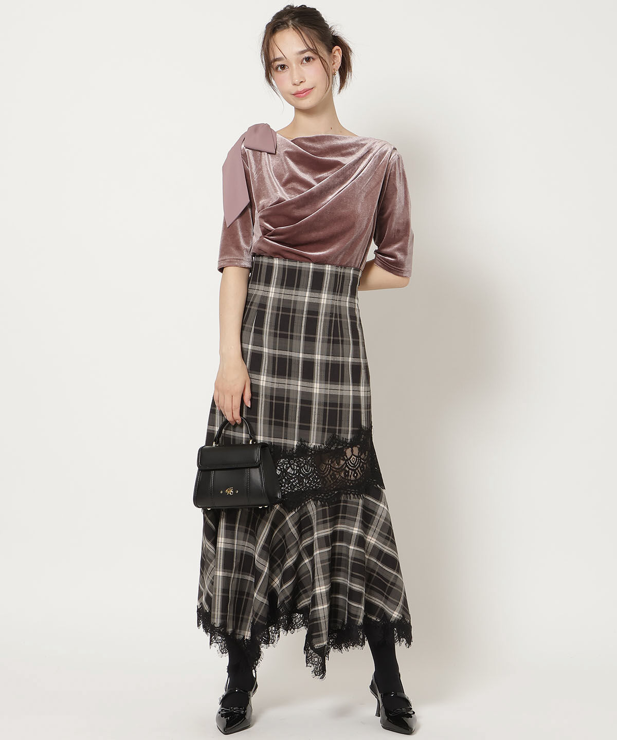 WILLSELECTION「ショルダーリボンベロアトップス」|Tシャツ・カットソー|