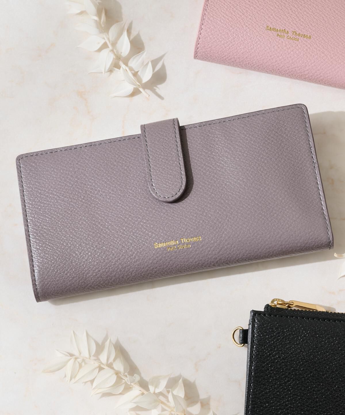 Samantha Thavasa Petit Choice「シンプル薄マチ 長財布」|財布|グレージュ