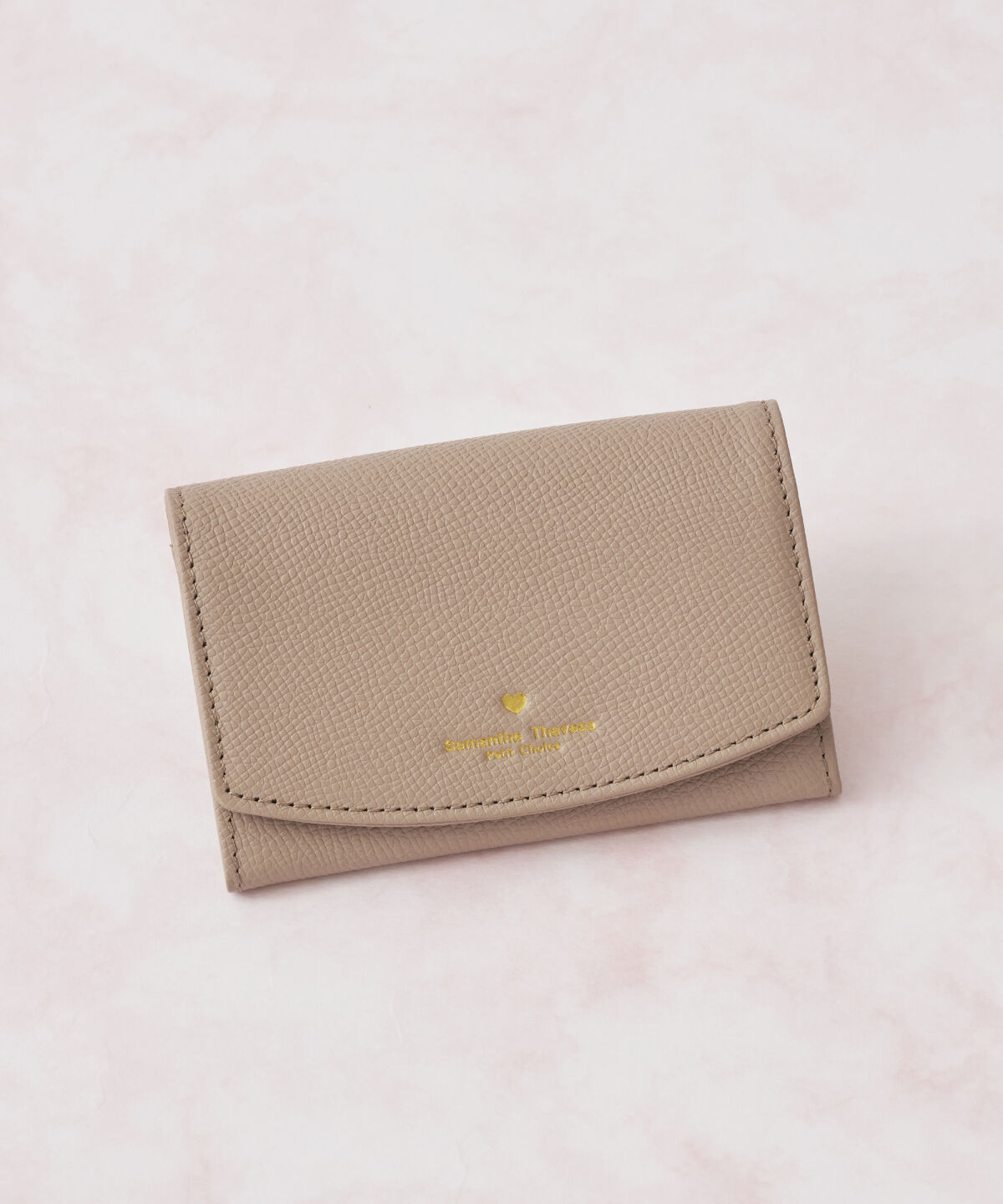 Samantha Thavasa Petit Choice「シンプルハート 名刺ケース」|名刺入れ・カードケース|グレージュ
